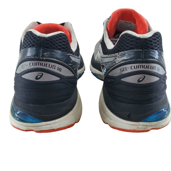 Asics Gel Cumulus 18 Shoes Mens 11.5 Black White Running Athletic Gym T6C3N - Picture 8 of 15